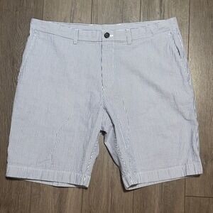 Brooks Brothers Mens Seersucker Striped Shorts Blue White Size 38" /10" inseam